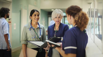 Health professionals working