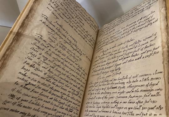 Close Up of handwritten recipes in MS688