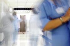 Doctor in busy hospital