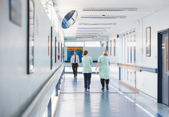 Hospital Corridor Nurses